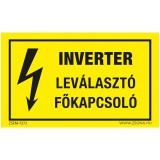ZSONA Inverter leválasztó főkapcsoló Öntapadós matrica 160x100 mm