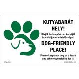 ZSONA Kutyabarát hely Alumínium tábla 160x100 mm