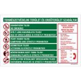 ZSONA Természetvédelmi terület és erdőterület szabályai Műanyag tábla 320x500 mm