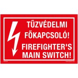 ZSONA Tűzvédelmi főkapcsoló Műanyag tábla 160x100 mm