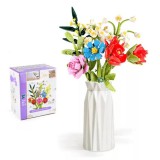 Zuanma virág építőkocka - 8 virág lila dobozban