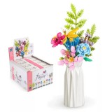 Zuanma virág építőkocka - 8 virág rózsaszín dobozban
