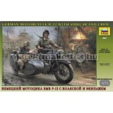 Zvezda Zvezda German WWII Sidecar R12 with crew 1:35 makett harcjármű (3607)