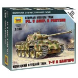 Zvezda Zvezda Pz.Kpfw.V Panther Ausf.A Military small set 1:100 makett harcjármű (6196)