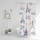 Zuhanyfüggöny - Eiffel-torony mintás - 180 x 180 cm 11528D